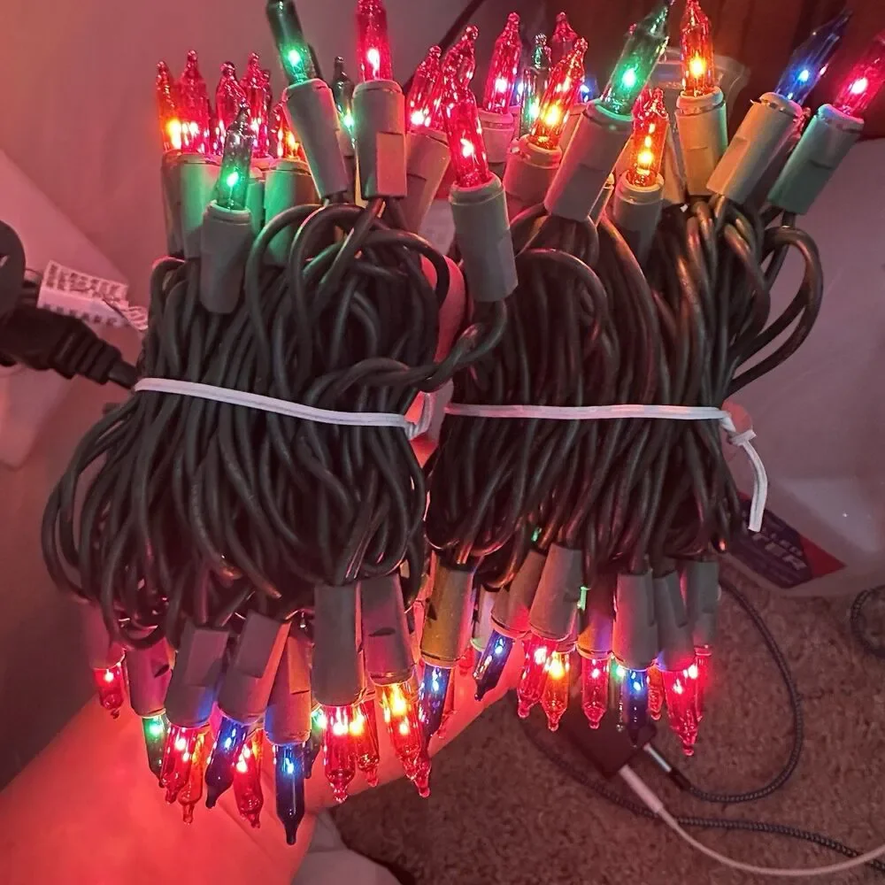 Multi Color 100ct Mini Light Set of Christmas Lights 24Ft Indoor/Outdoor